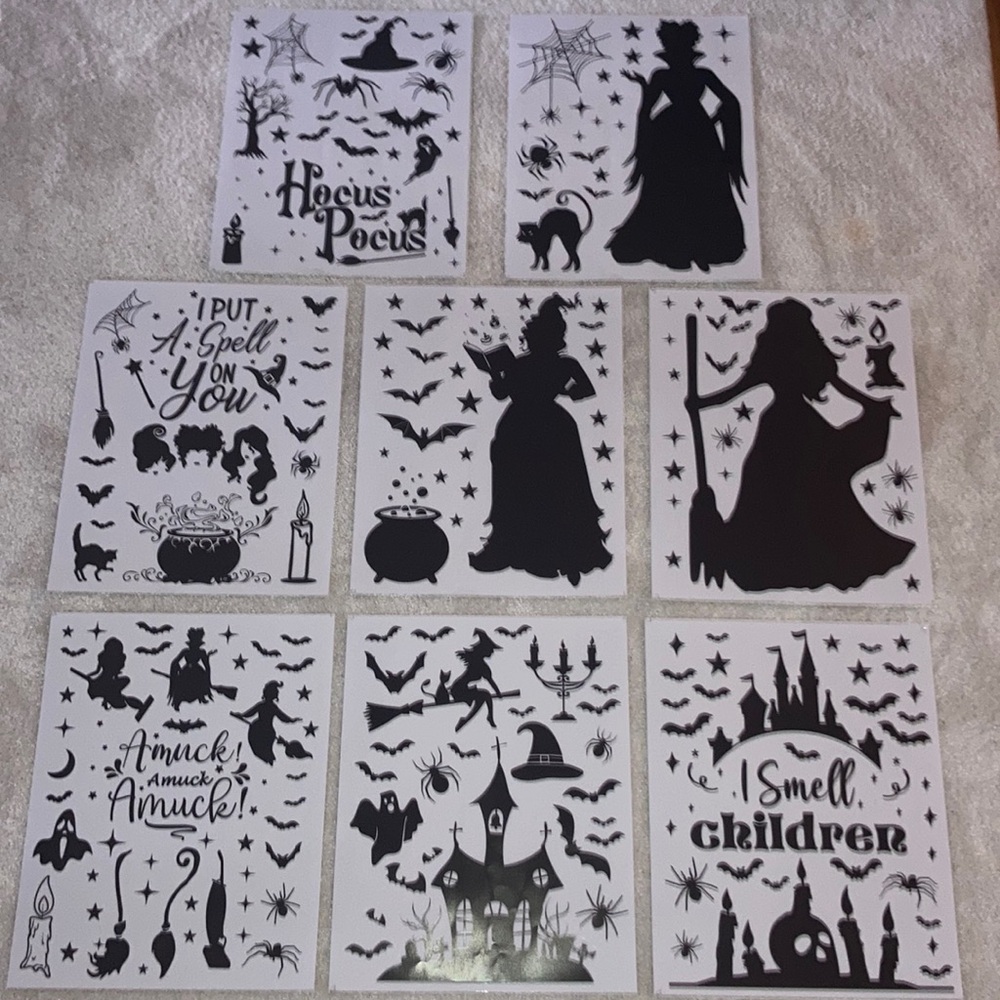 Halloween Hocus Pocus Black Vinyl Window Cling Decorations New